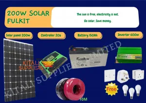 200w solar fullkit with Gaston battery plus installation accessories