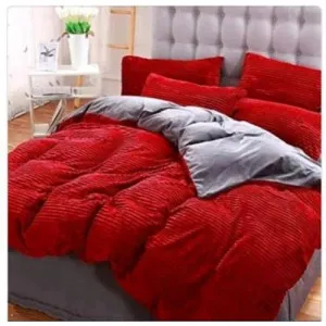 Velvet 6x7 Velvet Duvet With One Bedsheet And Two Pillow Cases