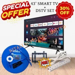 43" smart  tv, DSTV Set,  4way Extension,  wall bracket