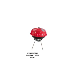 17" Barbecue Grill With Lid and Two Wheels