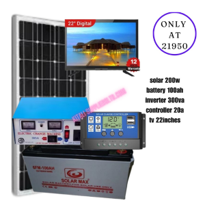 200W SOLAR FULLKIT WITH 22 INCH TV DIGITAL