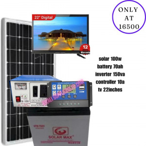 100W SOLAR FULLKIT WITH 22TV INCH