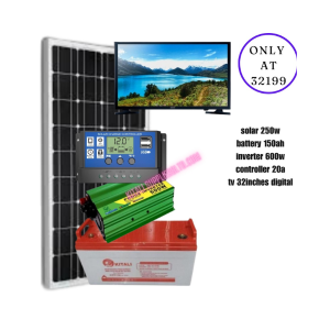 250W solar fullkit with  tv 32 inch digital