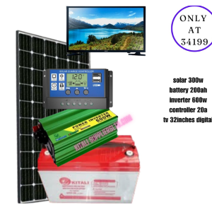 300w solar fullkit with tv 32 inches digital