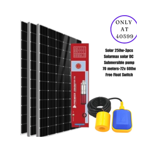 Solar 250w 3pcs solar max solar DC submersible pump 70meters 72v 600w free float switch