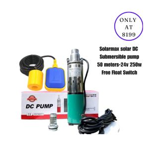 Solarmax solar DC submersible pump 50metres 24v 250w free float switch