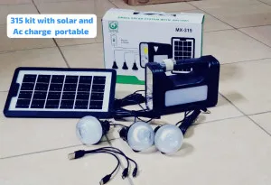 315 kit with solar and AC charge portable
