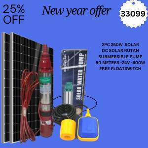 2pcs 250w solar Dc solar rutan submersible pump 50meters  24 v -400w free float switch