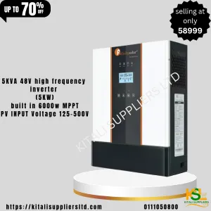 5KVA 48V high frequency  inverter  (5KW) built in 6000w MPPT PV INPUT Voltage 125-500V
