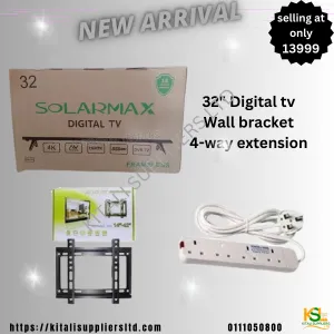 32" Digital tv, Wall bracket, 4-way extension
