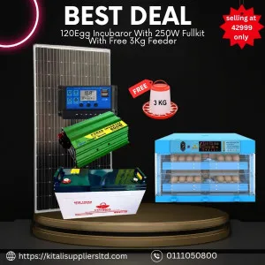 120 egg incubator with 250w full kit with free 3kg feeder