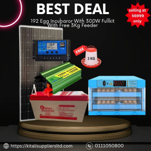 192 egg incubator with 300w fullkit with free 3kg feeder