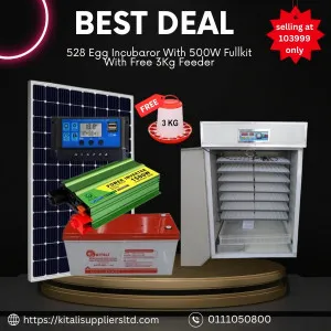 528 egg incubator with 500w full kit with free 3kg feeder