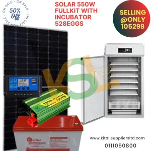 Solar 550w full kit with incubator 528 eggs