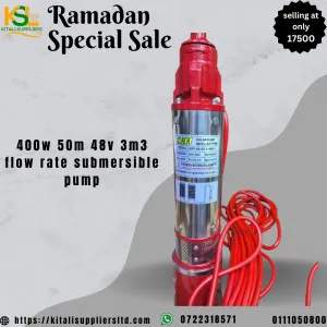 400w solar panel,  50m head, 48v  3m3 submersible pump