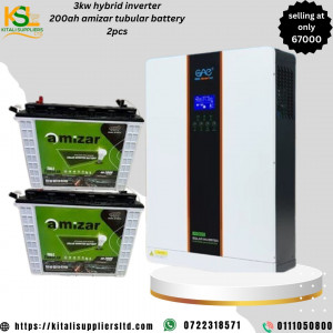 3kva hybrid inverter,200ah amizar tubular battery -2pcs