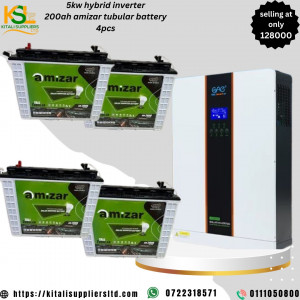 5kw hybrid inverter ,200ah amizar tubular battery