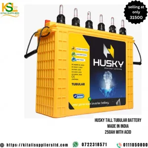husky Tall tibular battery 250ah Acid   made in india
