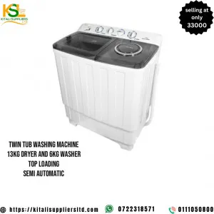twin  tub washing machine 13kgs dryer and 6kg washer  top loading  semi Automatic