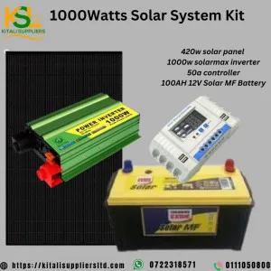 420W Solar Panel Kit with 1000W Inverter, 100Ah Battery, and 50A Charge Controller