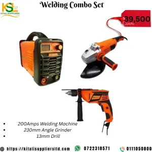 Innovia 200A welding machine, 230mm angle grinder and 13mm drill