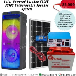 Euroken F2102 Solar Powered Speaker – Rechargeable, Wireless & Loud
