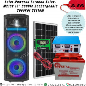 Solar-Powered Euroken Kolav-M2102 10" Double Rechargeable Speaker System