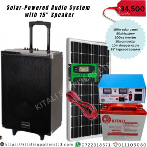 Solar-Powered Audio System with 15” Speaker
