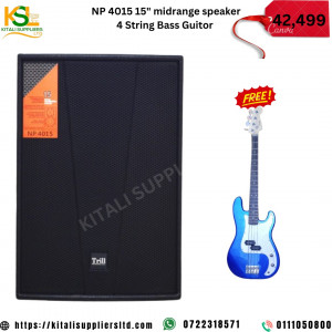 Trill NP 4015 15" Midrange Speaker with Free 4-String Bass Guitar.