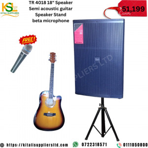 TR 4018 18" Speaker + Semi-Acoustic Guitar, Stand & Free Beta Microphone