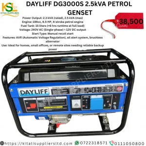 Dayliff DG3000S 2.5kVA Petrol Generator