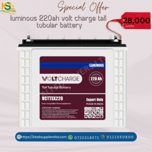 Luminous 220Ah Volt Charge Tall Tubular Battery (VCTTEX220)