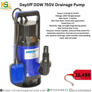 Dayliff DDW 750V Submersible Drainage Pump – Heavy-Duty Water Removal for Flood and Waste Applications