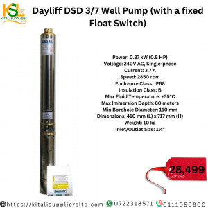 Dayliff DSD 3/7 Well Pump with Fixed Float Switch