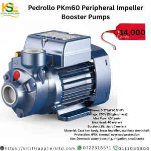 Pedrollo PKm60 Peripheral Impeller Booster Pumps