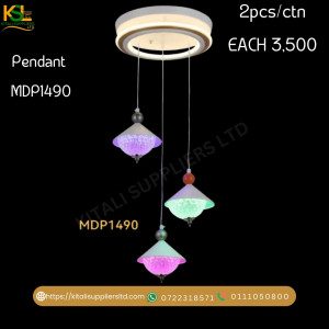 Pendant MDP1490 – Modern Triple Cone Pendant Light with Multi-Color LED Illumination