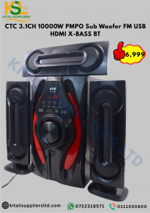 CTC 3.1CH X-BASS Home Theater Subwoofer System – 10000W PMPO Bluetooth Speaker with HDMI, FM, USB, and Powerful Surround Sound