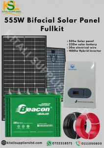 555W Bifacial Solar System – Complete Hybrid Solar Power Kit