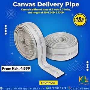 Heavy-Duty Canvas Delivery Pipe – 2” & 3” Inch Diameter Water Transfer Hose, Available in 30M, 50M & 100M Lengths – High Pressure Irrigation & Pumping Hose