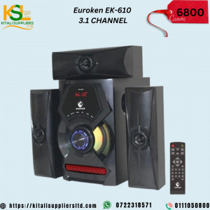 Euroken EK-610 3.1CH Multimedia Subwoofer System – Bluetooth, USB, SD, FM Radio, LED Display & Remote Control – Deep Bass Home Theater Sound System