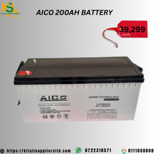 Aico Japan Technology 12V 200Ah Deep Cycle Solar Battery – High-Performance Maintenance-Free Power Storage for Off-Grid, Solar, Marine, and Backup Energy Systems