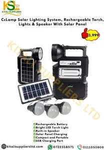 CcLamp CL-810 Solar Lighting Lantern with FM Radio, Bluetooth, MP3, and LED Bulbs