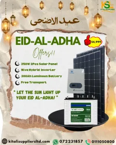2×350W Solar Panels + 1kVA Hybrid Inverter + 200Ah Luminous Battery | Free Delivery