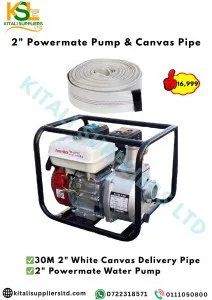 2 Inch Powermate Water Pump with Canvas Pipe | High-Flow Portable Pump