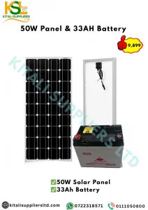 Compact 50W Solar Panel & 33Ah Battery Kit for Portable Energy