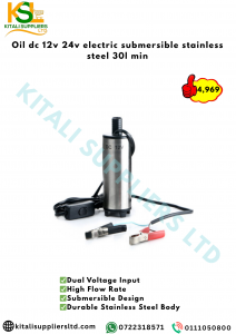 Oil dc 12v 24v electric submersible stainless steel mini transfer car oil suction 30l min.