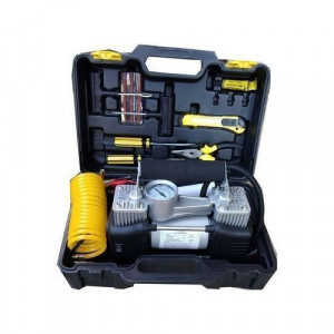 Double Cylinder Car Air Compressor, Tire Pump Auto Inflator, Tire Repair Kits