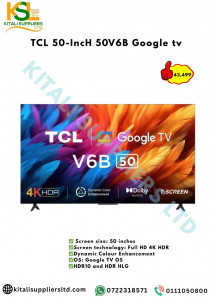 TCL 50-Inch 50V6B Google TV – 4K UHD Smart LED TV with Voice Control, Dolby Audio & Chromecast