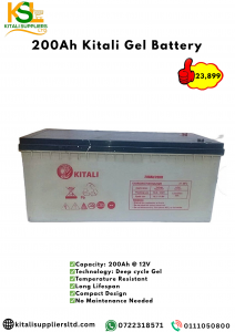 Kitali 200Ah 12V Deep Cycle Gel Battery – Maintenance-Free & Temperature Resistant