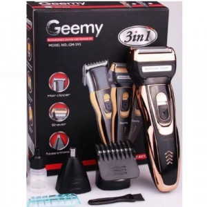 Geemy Rechargeable Haircut & Beard Trimmer Barber Shaving Machine + GIFT 6 Way Universal Power Extension